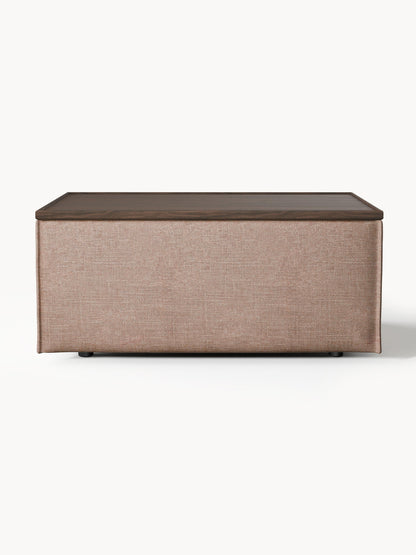 Sofa-Hocker Lennon aus Leinen-Mix mit Stauraum