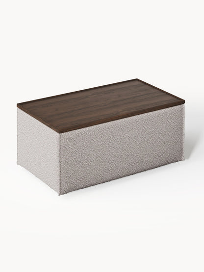 Sofa-Hocker Lennon aus Bouclé mit Stauraum