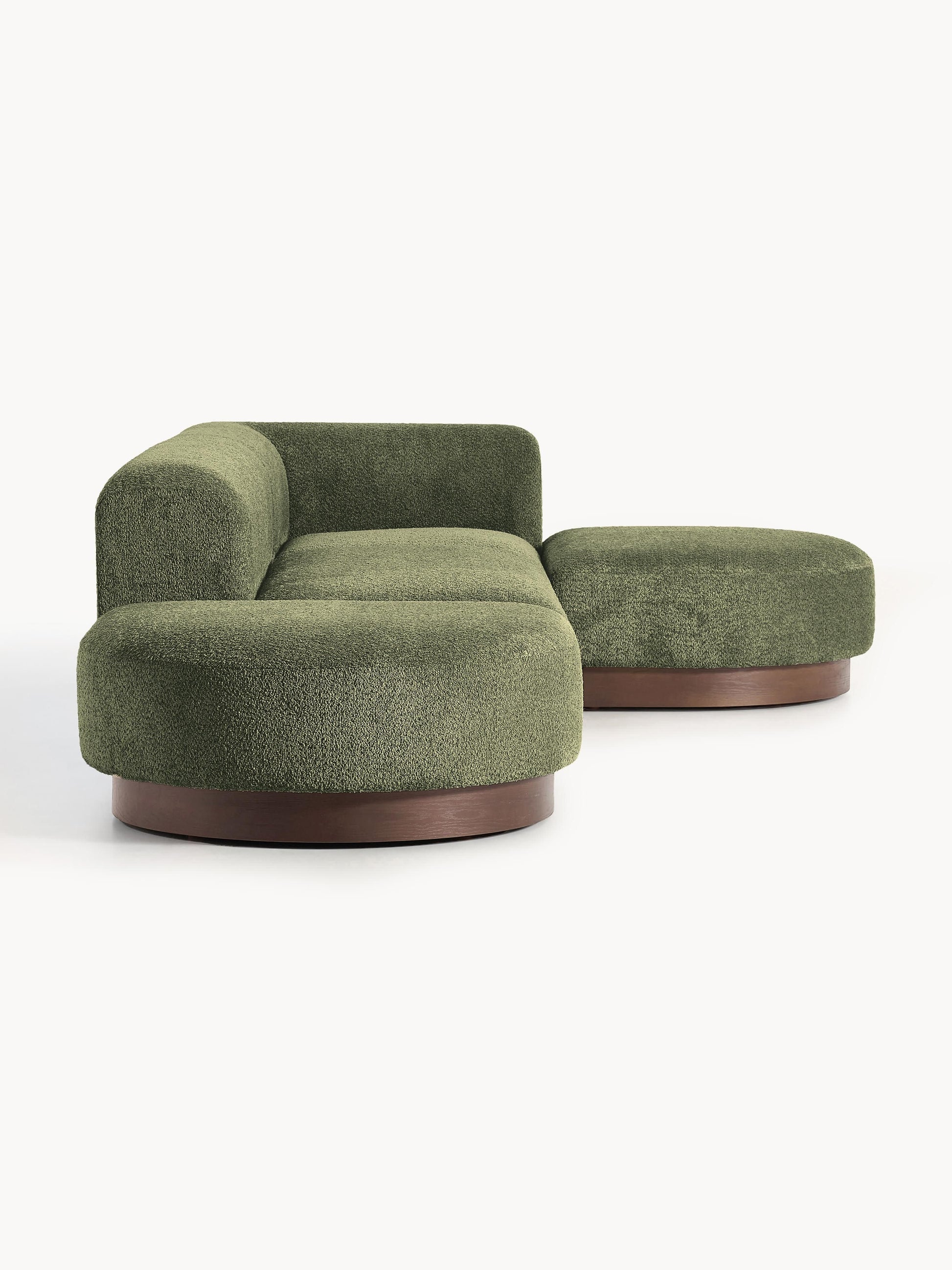 Modulares Ecksofa Natalie aus Teddy-Bouclé