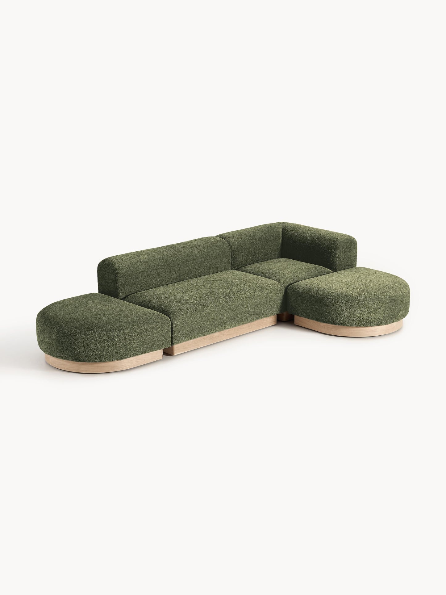 Modulares Ecksofa Natalie aus Teddy-Bouclé