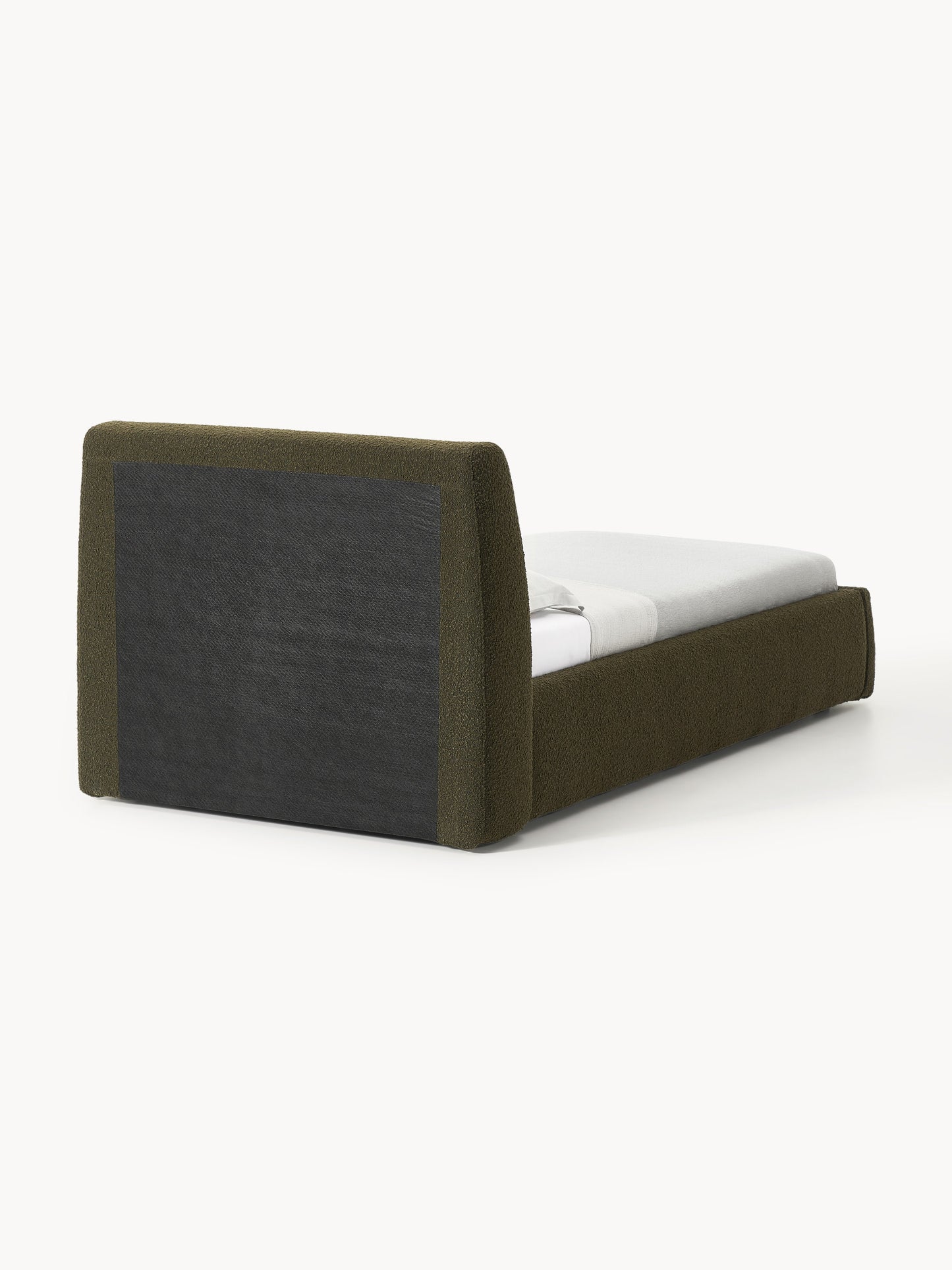 Bouclé-Einzelbett Cloud mit Stauraum