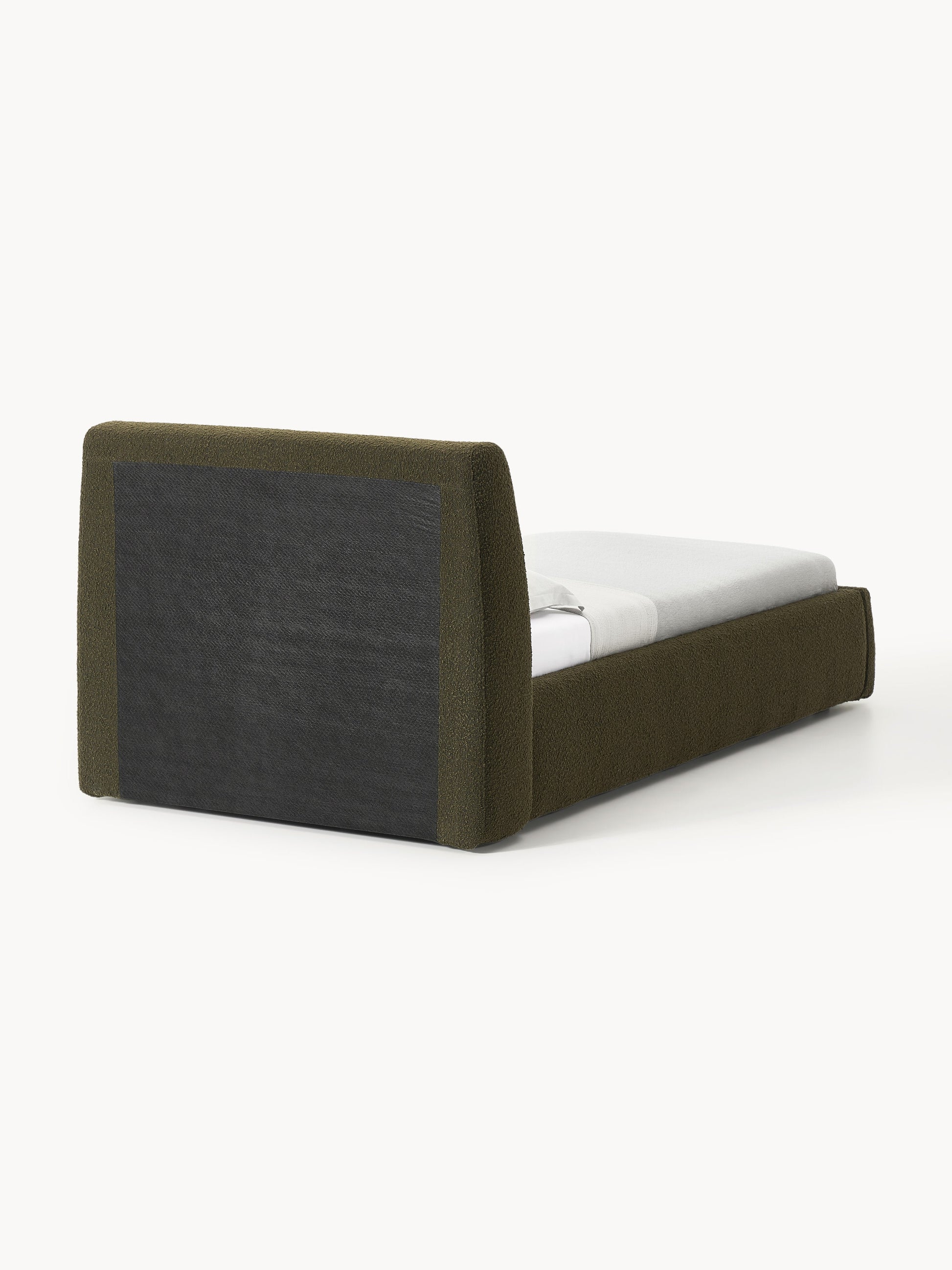 Bouclé-Einzelbett Cloud mit Stauraum