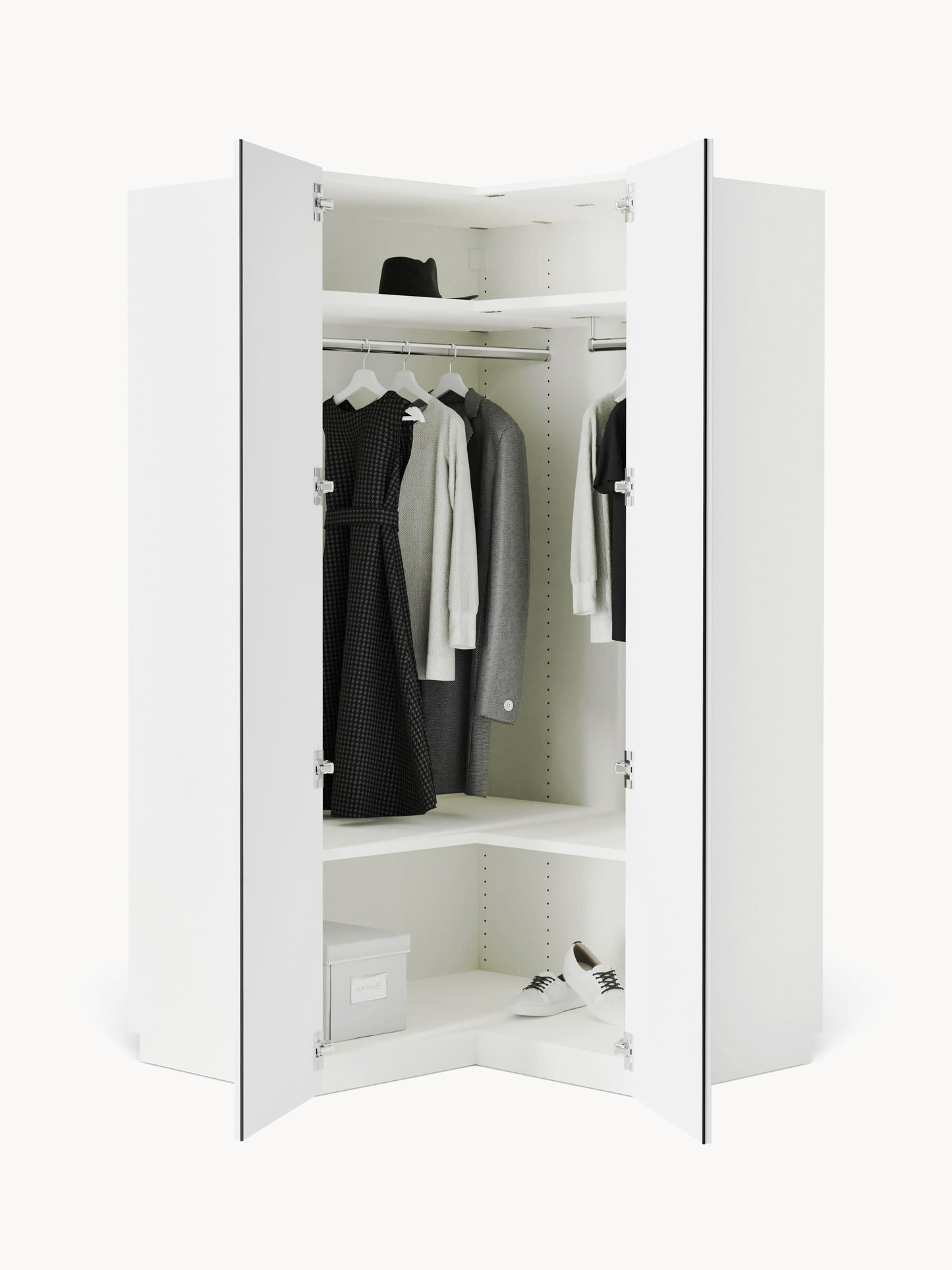 Modularer Eck-Kleiderschrank Charlotte, 115 cm Breite