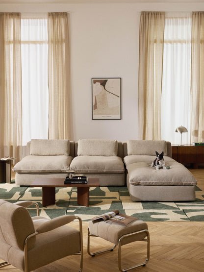 Modulares XL-Sofa Felix mit Hocker (links/rechts)
