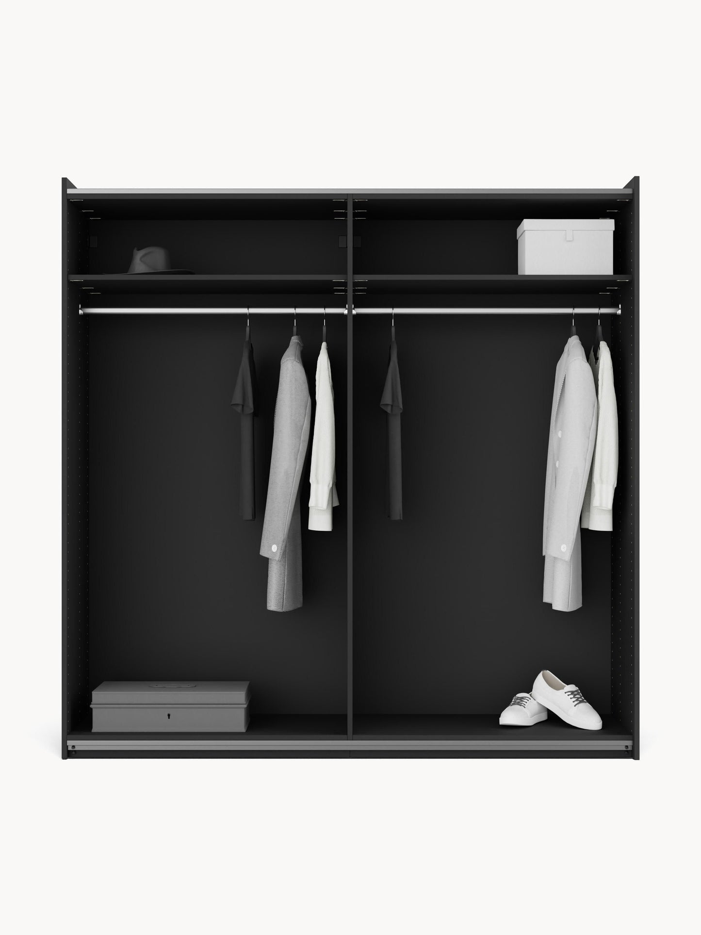 Modularer Schwebetürenschrank Leon, 200 cm Breite, in verschiedenen Größen
