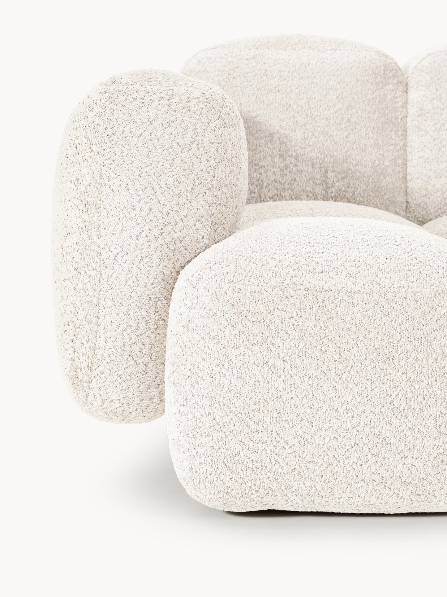 Modulares Sofa Tayla (4-Sitzer) aus Teddy-Bouclé