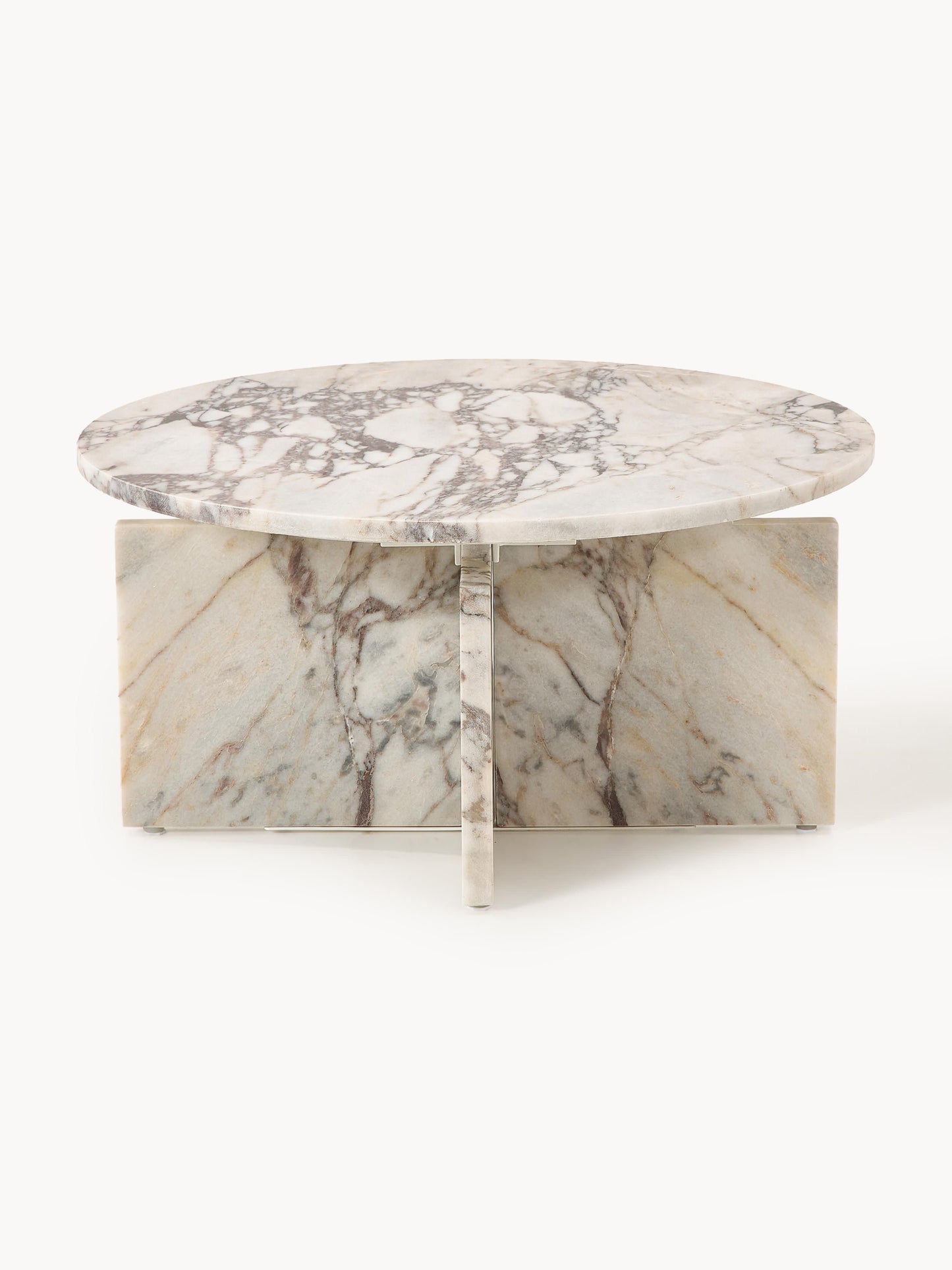 Runder Couchtisch Marisa aus Calacatta Viola Marmor