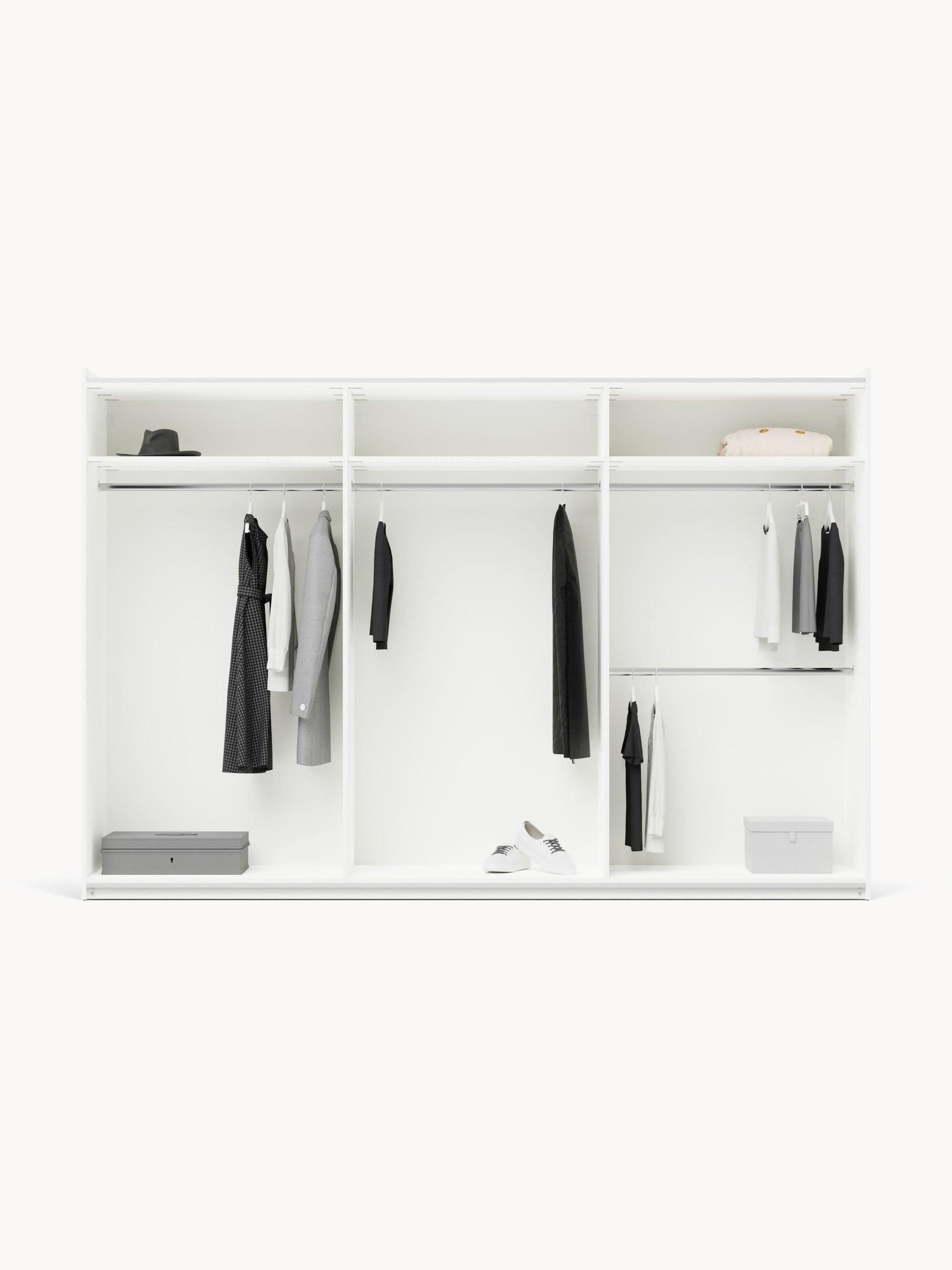 Modularer Schwebetürenschrank Charlotte, 300 cm Breite, in verschiedenen Größen