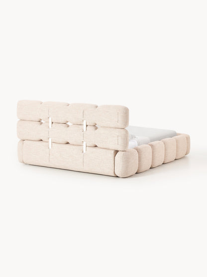 Polsterbett Tayla aus Bouclé mit Stauraum