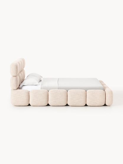 Polsterbett Tayla aus Bouclé mit Stauraum