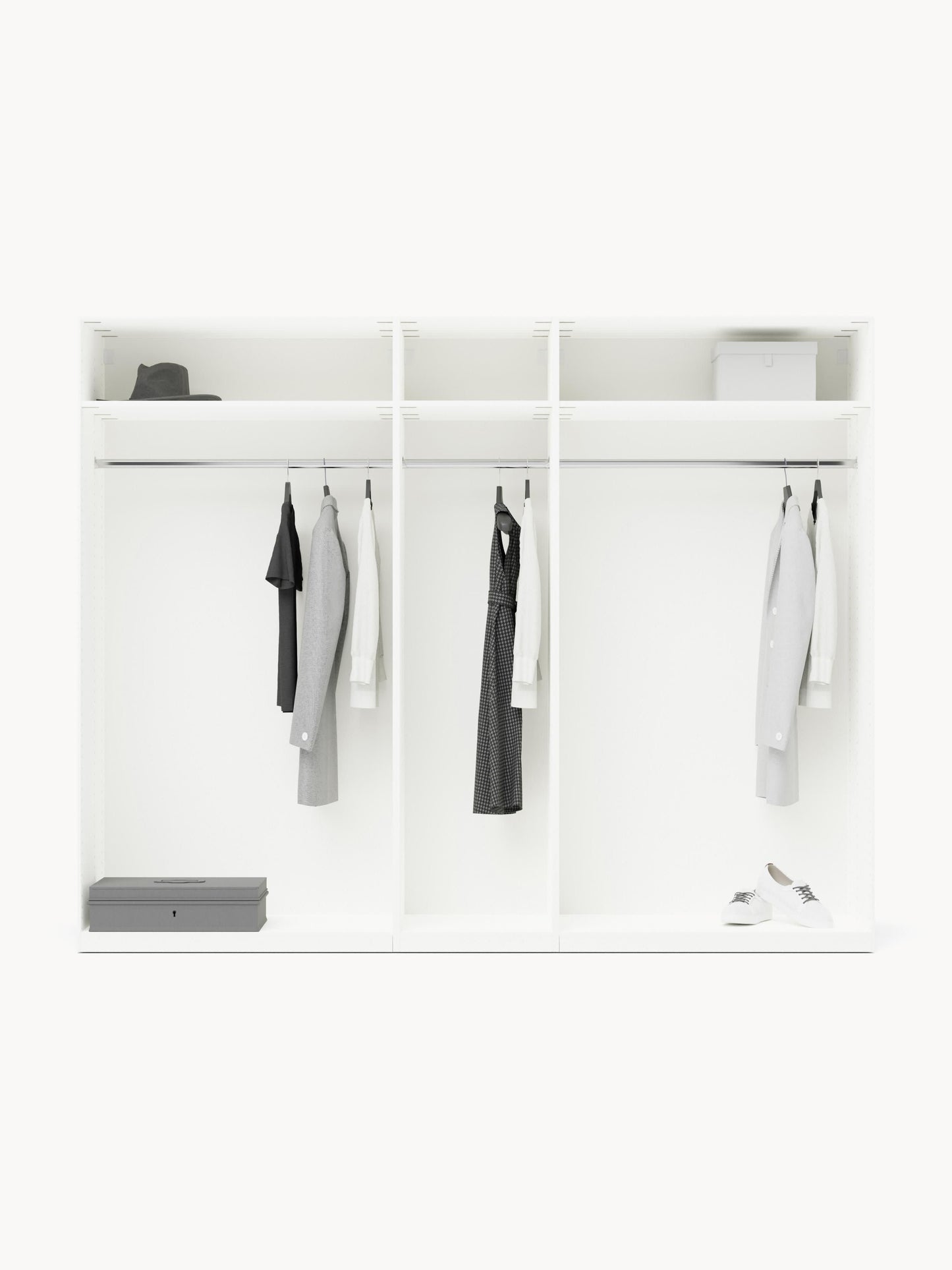 Modularer Drehtürenschrank Charlotte, 250 cm Breite, in verschiedenen Größen