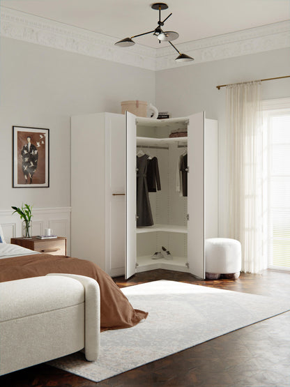 Modularer Eck-Kleiderschrank Charlotte, 165 cm Breite, in verschiedenen Größen