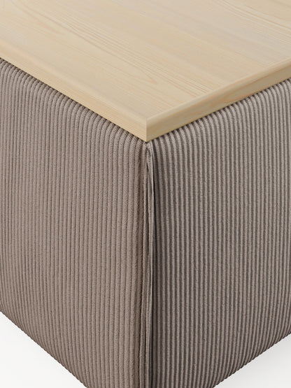 Sofa-Hocker Lennon aus Cord mit Stauraum