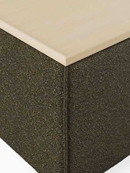Sofa-Hocker Lennon aus Bouclé mit Stauraum