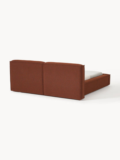 Bouclé-Polsterbett Lennon mit Stauraum