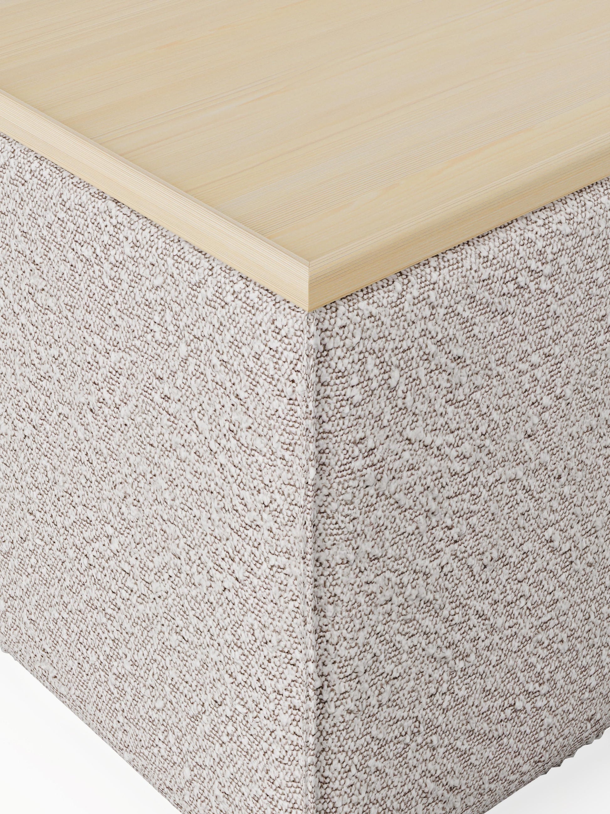 Sofa-Hocker Lennon aus Bouclé mit Stauraum