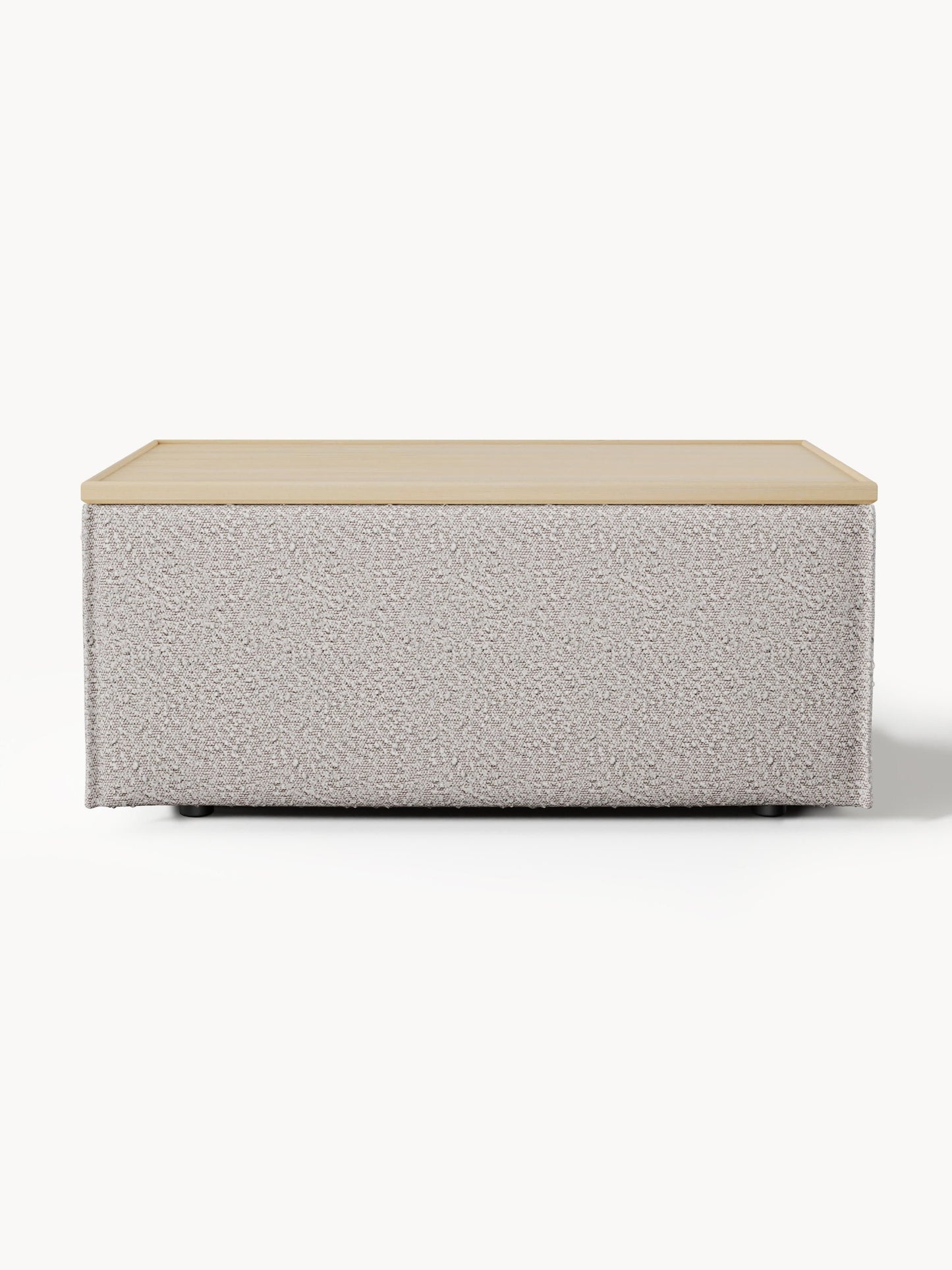 Sofa-Hocker Lennon aus Bouclé mit Stauraum