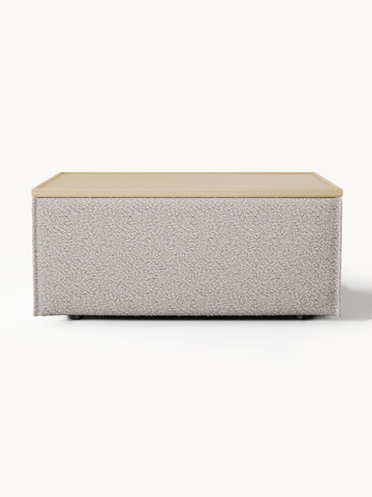 Sofa-Hocker Lennon aus Bouclé mit Stauraum