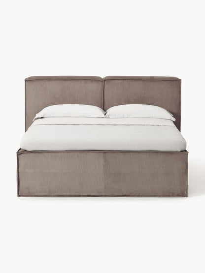 Cord-Boxspringbett Lennon