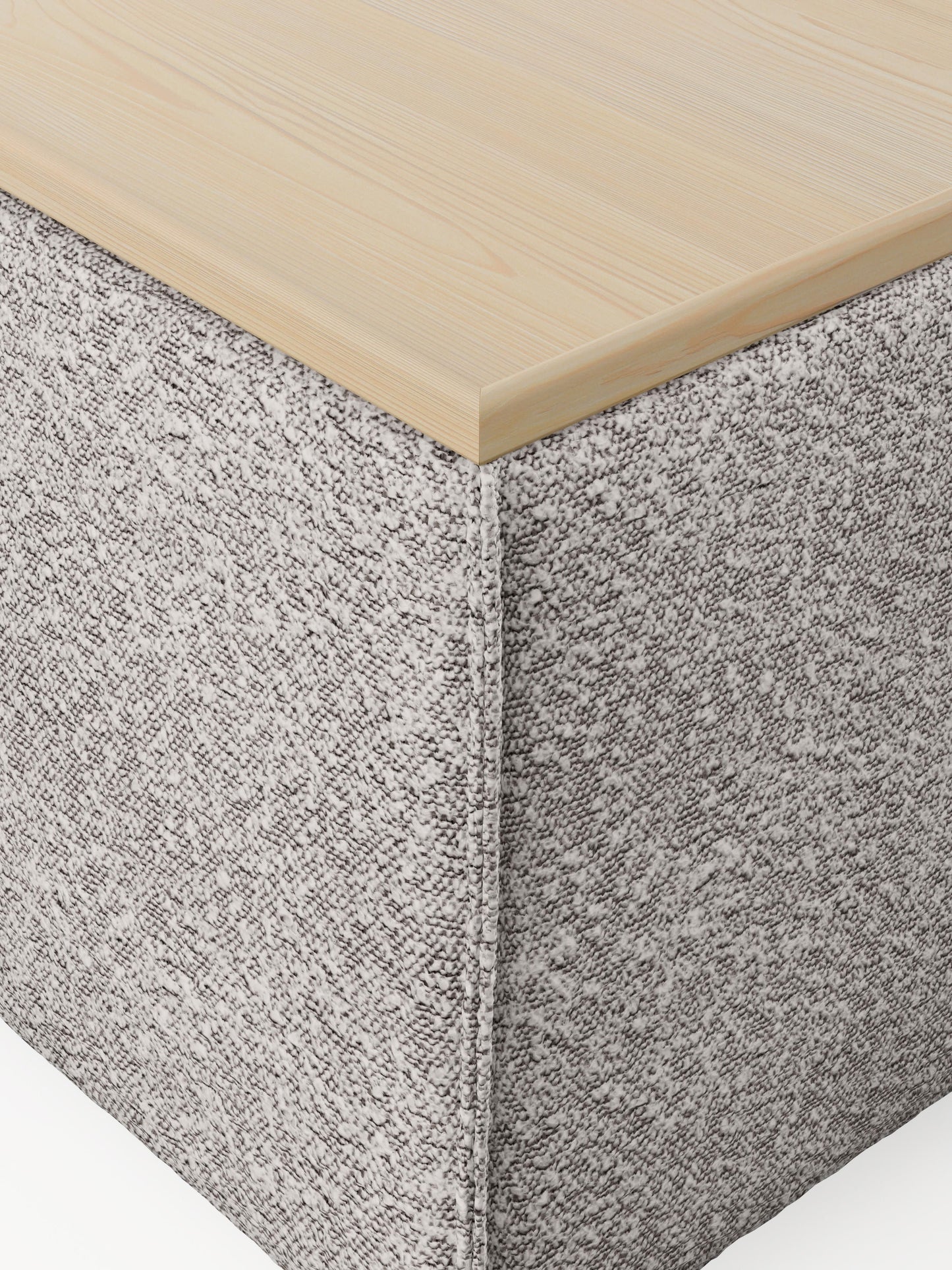 Sofa-Hocker Lennon aus Bouclé mit Stauraum
