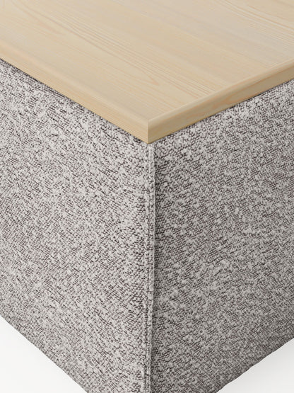 Sofa-Hocker Lennon aus Bouclé mit Stauraum