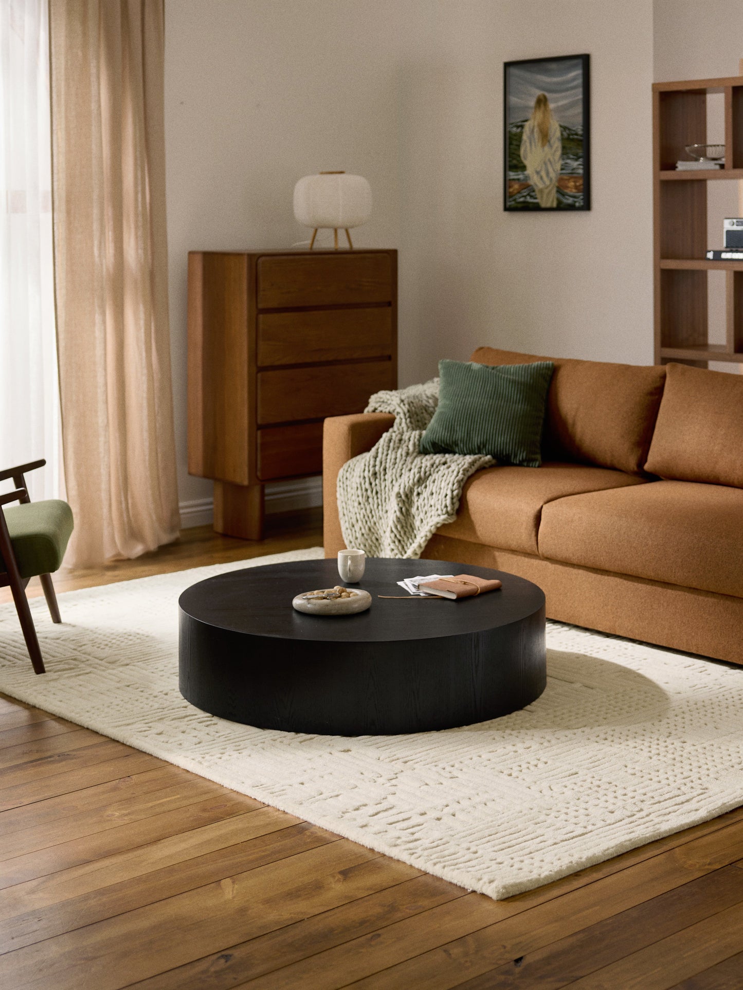 Runder XL Holz-Couchtisch Dan