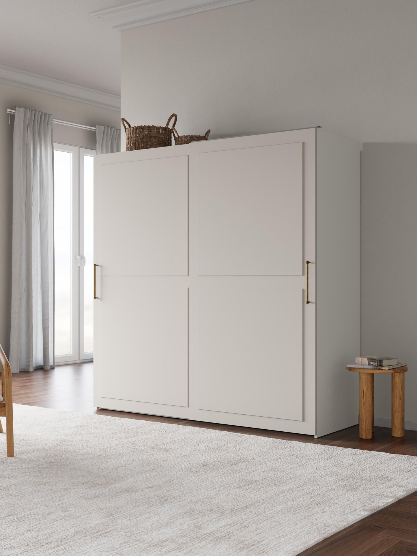 Modularer Schwebetürenschrank Charlotte, 200 cm Breite, mehrere Varianten