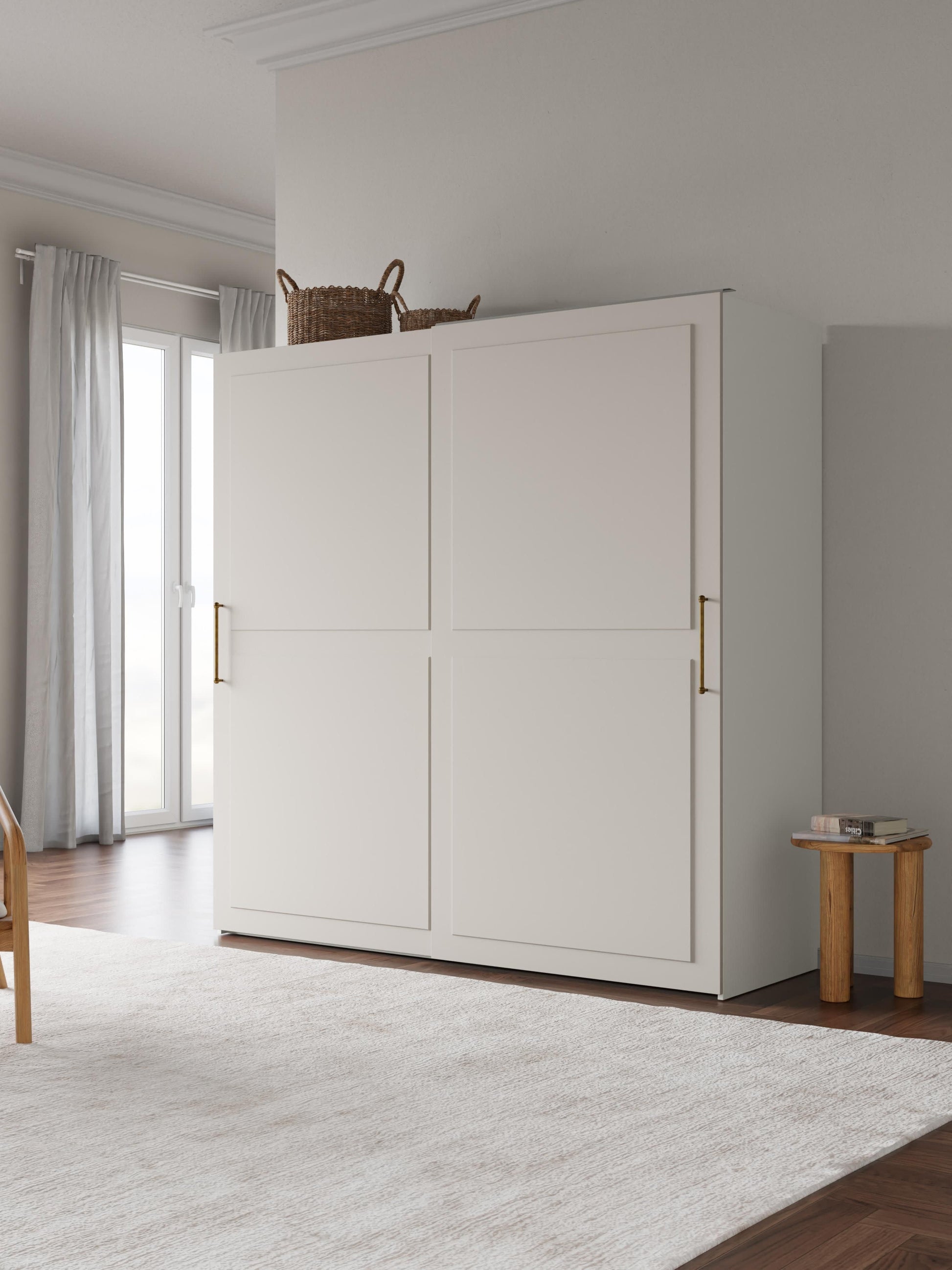 Modularer Schwebetürenschrank Charlotte, 200 cm Breite, mehrere Varianten