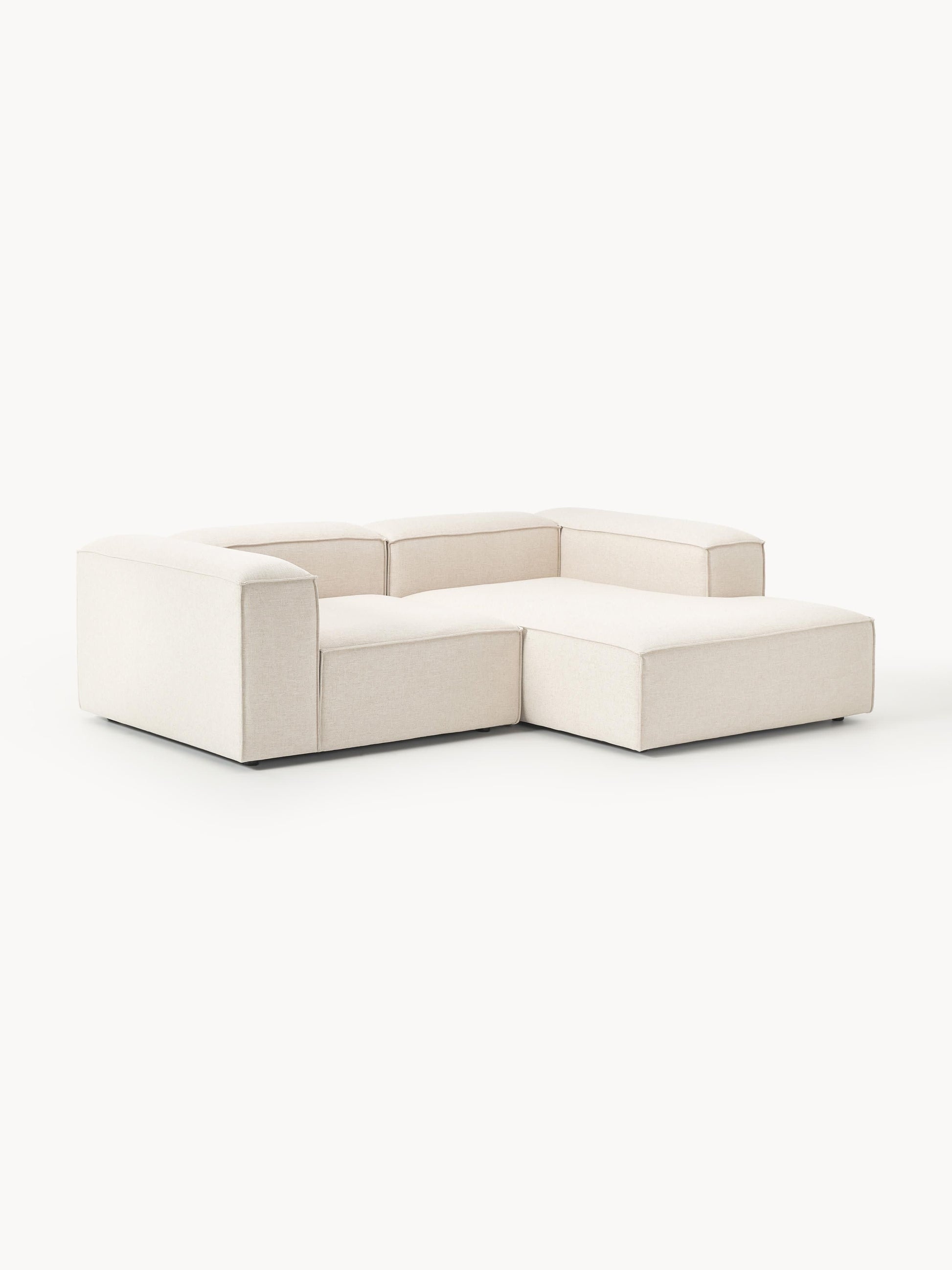 Modulares Ecksofa Lennon (2-Sitzer) aus Leinen-Mix