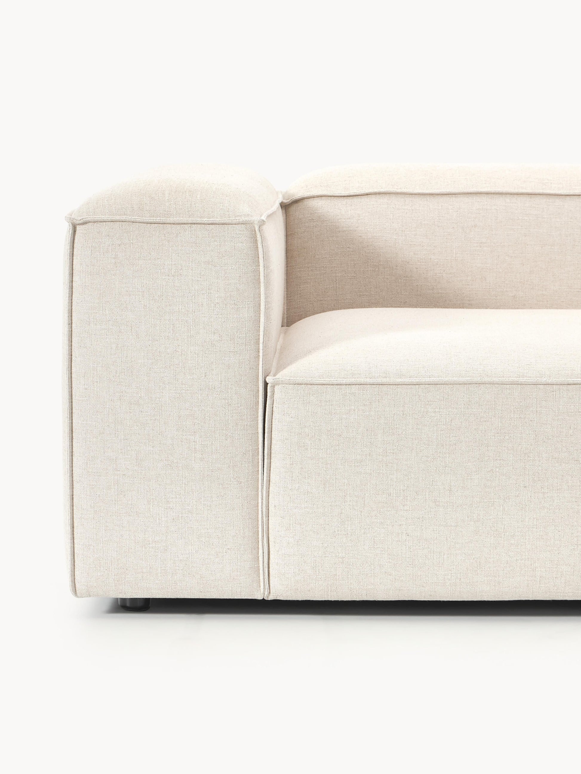 Modulares Ecksofa Lennon (2-Sitzer) aus Leinen-Mix
