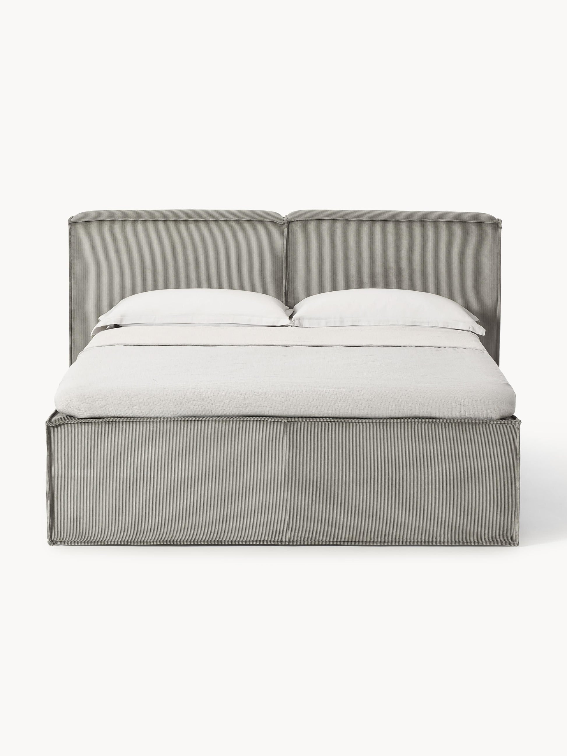 Cord-Boxspringbett Lennon