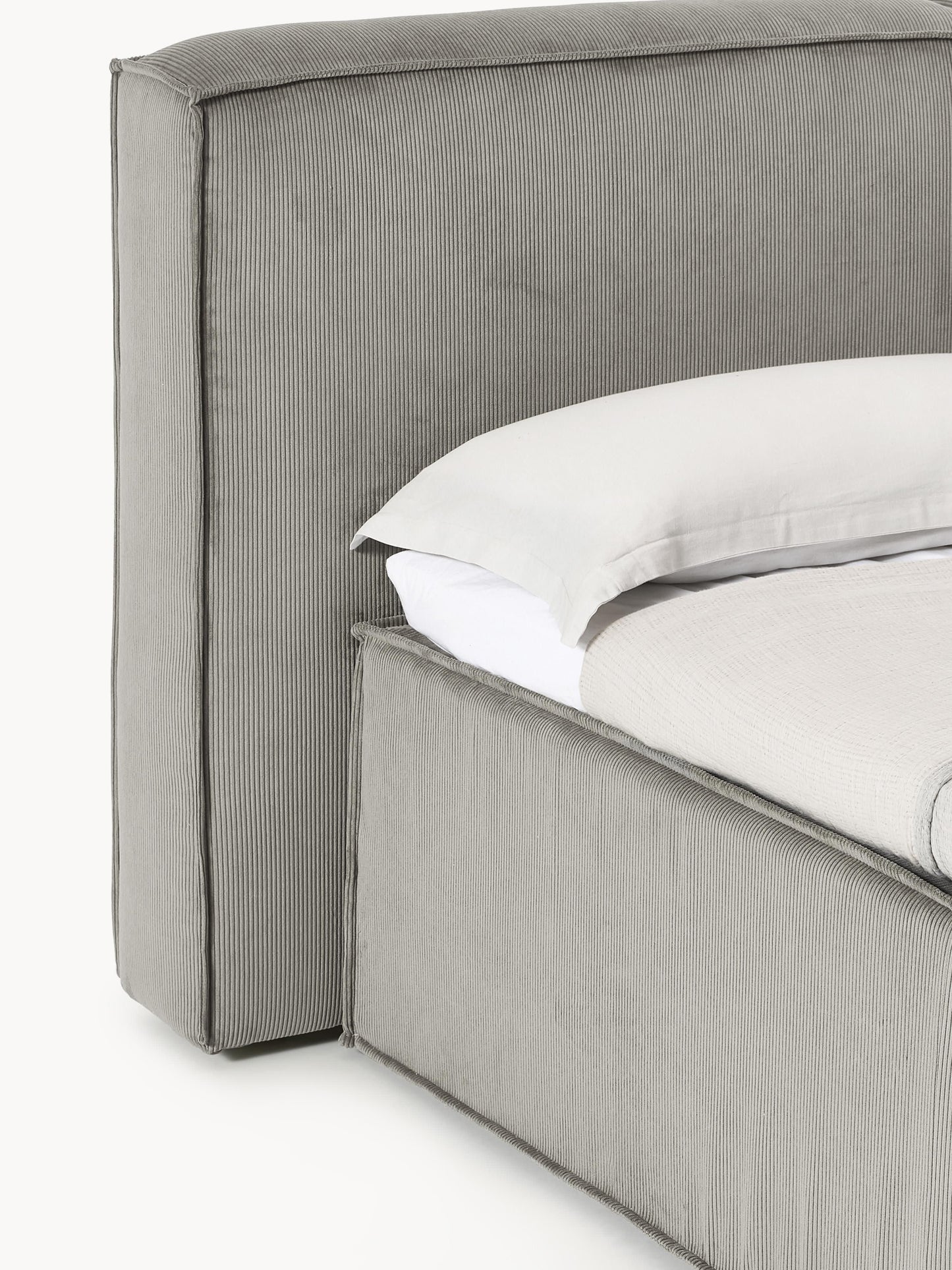 Cord-Boxspringbett Lennon