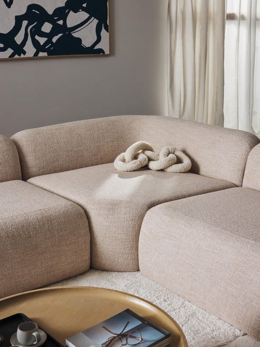 Rundes Bouclé-Eckmodul Wolke