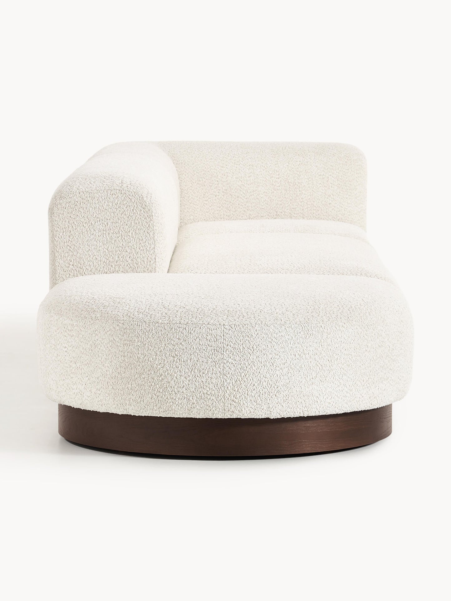 Modulare Ottomane Natalie aus Teddy-Bouclé mit Hocker (links/rechts)