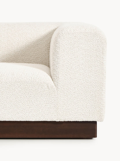 Modulare Ottomane Natalie aus Teddy-Bouclé mit Hocker (links/rechts)
