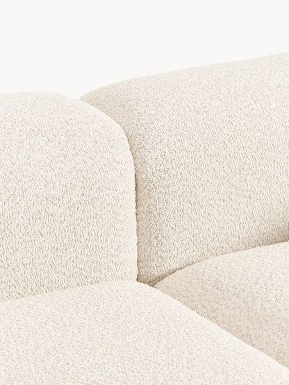 Modulare Ottomane Natalie aus Teddy-Bouclé mit Hocker (links/rechts)