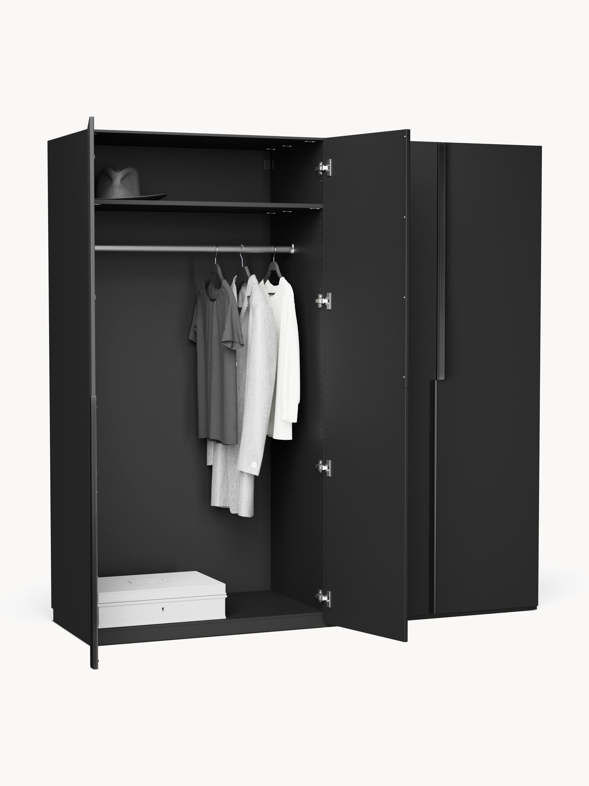 Modularer Drehtürenschrank Leon, 200 cm Breite, in verschiedenen Größen