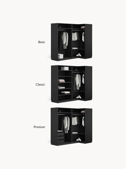 Modularer Eck-Kleiderschrank Simone, 215 cm Breite, in verschiedenen Größen