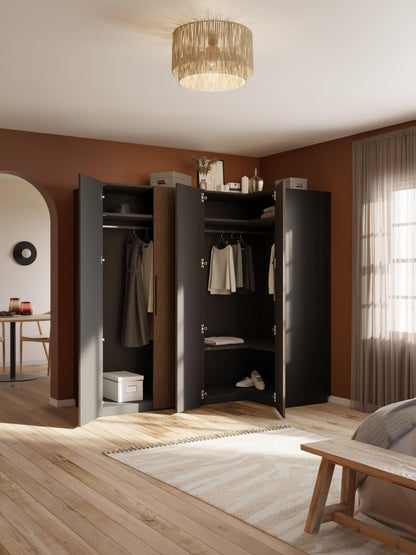 Modularer Eck-Kleiderschrank Simone, 215 cm Breite, in verschiedenen Größen