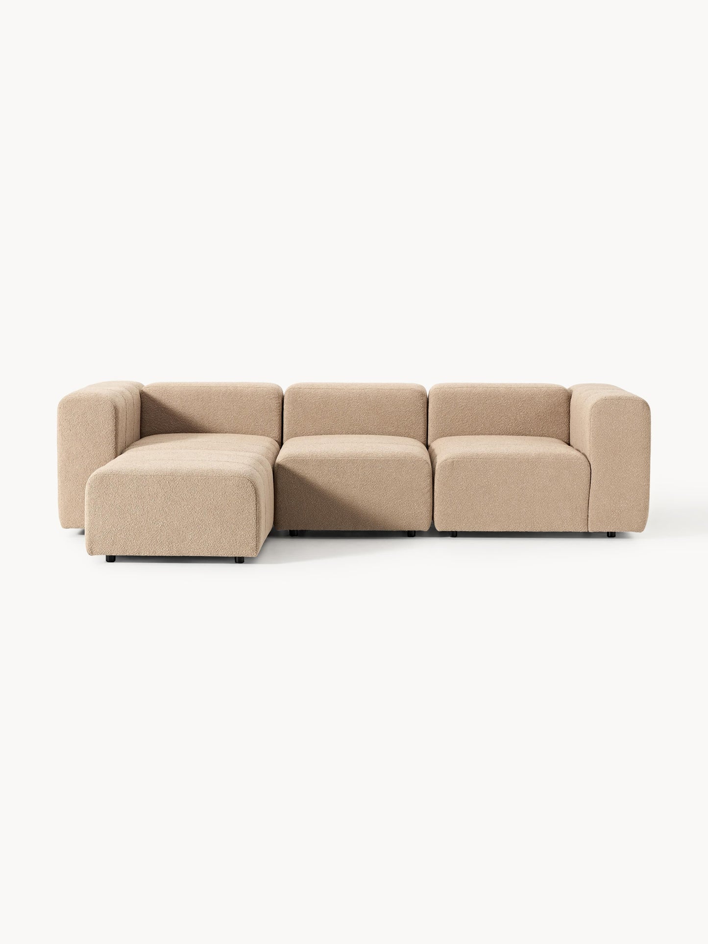 Galeriebild 1 - Modulares Bouclé-Sofa Lena (4-Sitzer) mit Hocker (links/rechts)