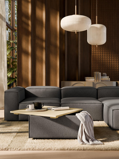 Sofa-Hocker Lennon aus Bouclé mit Stauraum