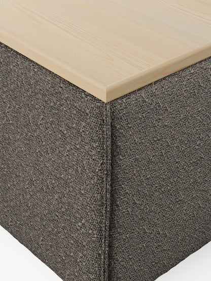 Sofa-Hocker Lennon aus Bouclé mit Stauraum