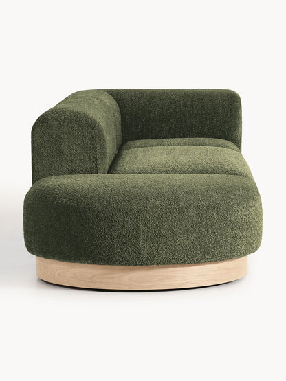 Modulare Ottomane Natalie aus Teddy-Bouclé mit Hocker (links/rechts)