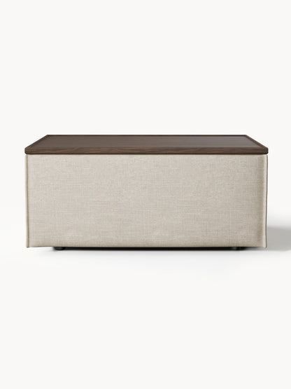 Sofa-Hocker Lennon aus Leinen-Mix mit Stauraum