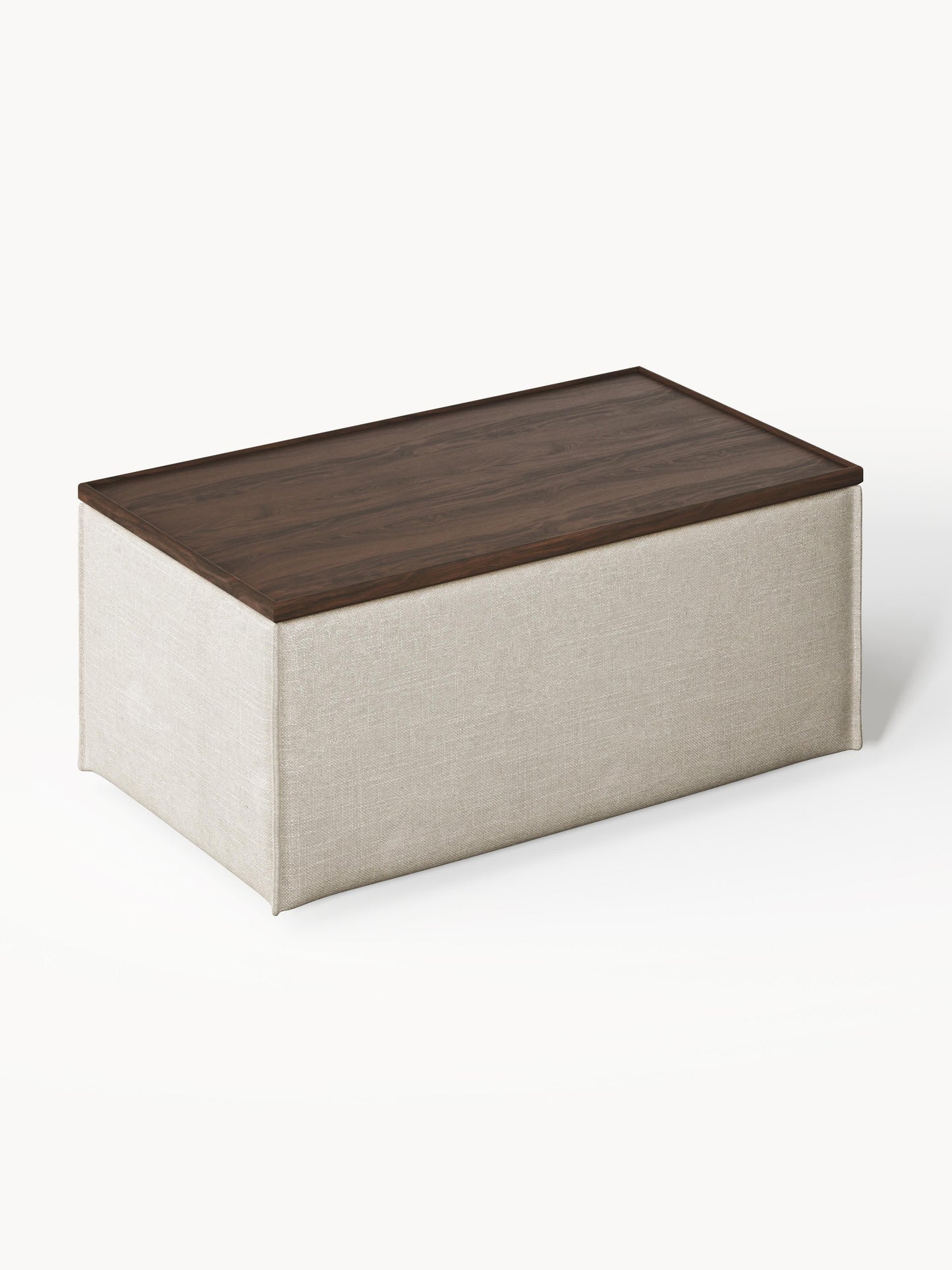 Sofa-Hocker Lennon aus Leinen-Mix mit Stauraum