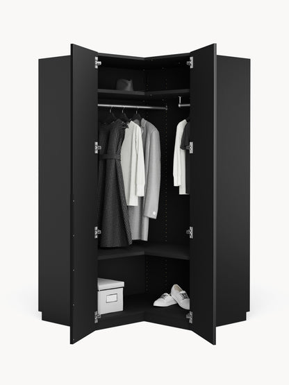 Modularer Eck-Kleiderschrank Leon, 115 cm Breite, in verschiedenen Größen