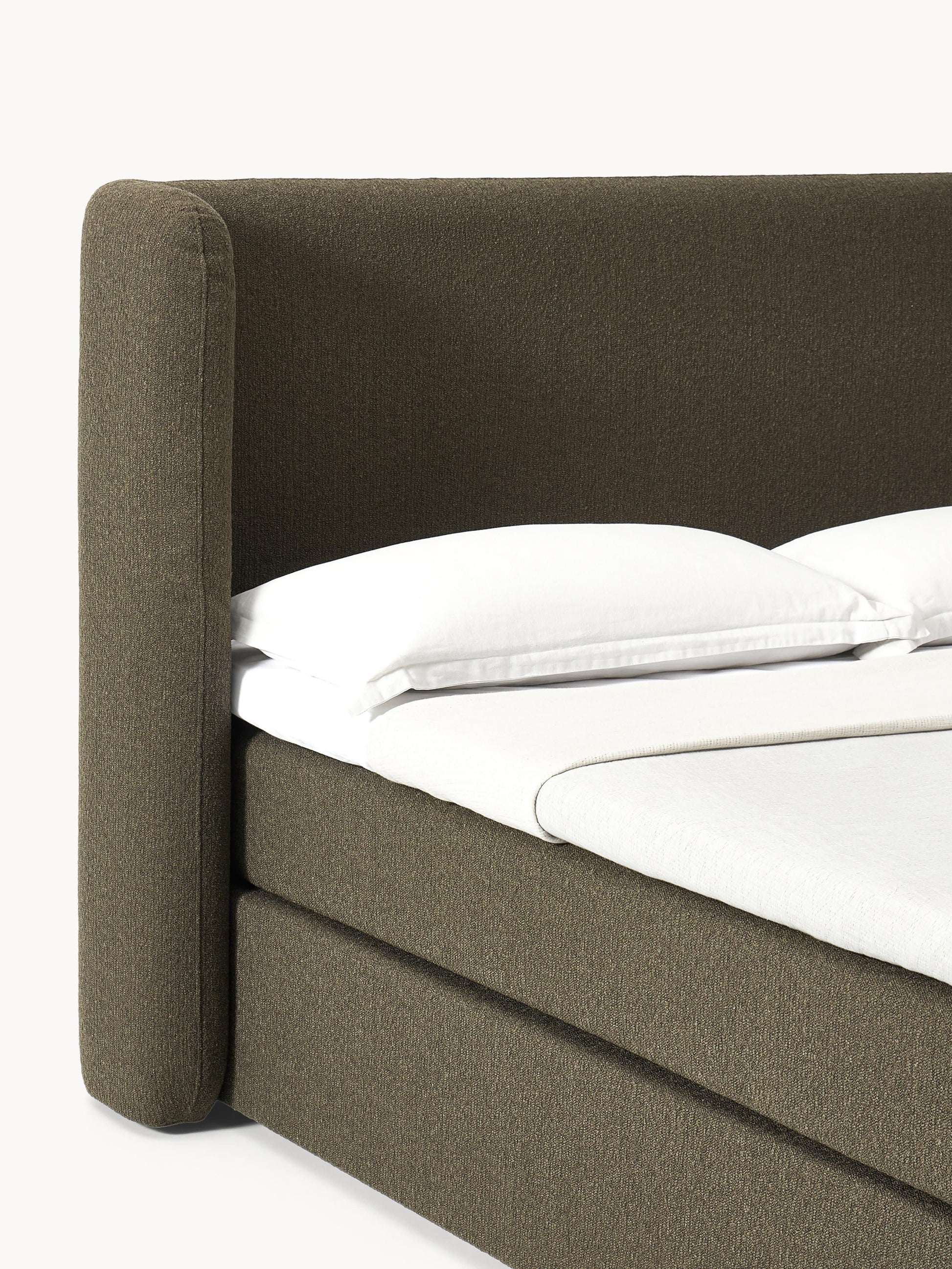 Bouclé-Boxspringbett Perla