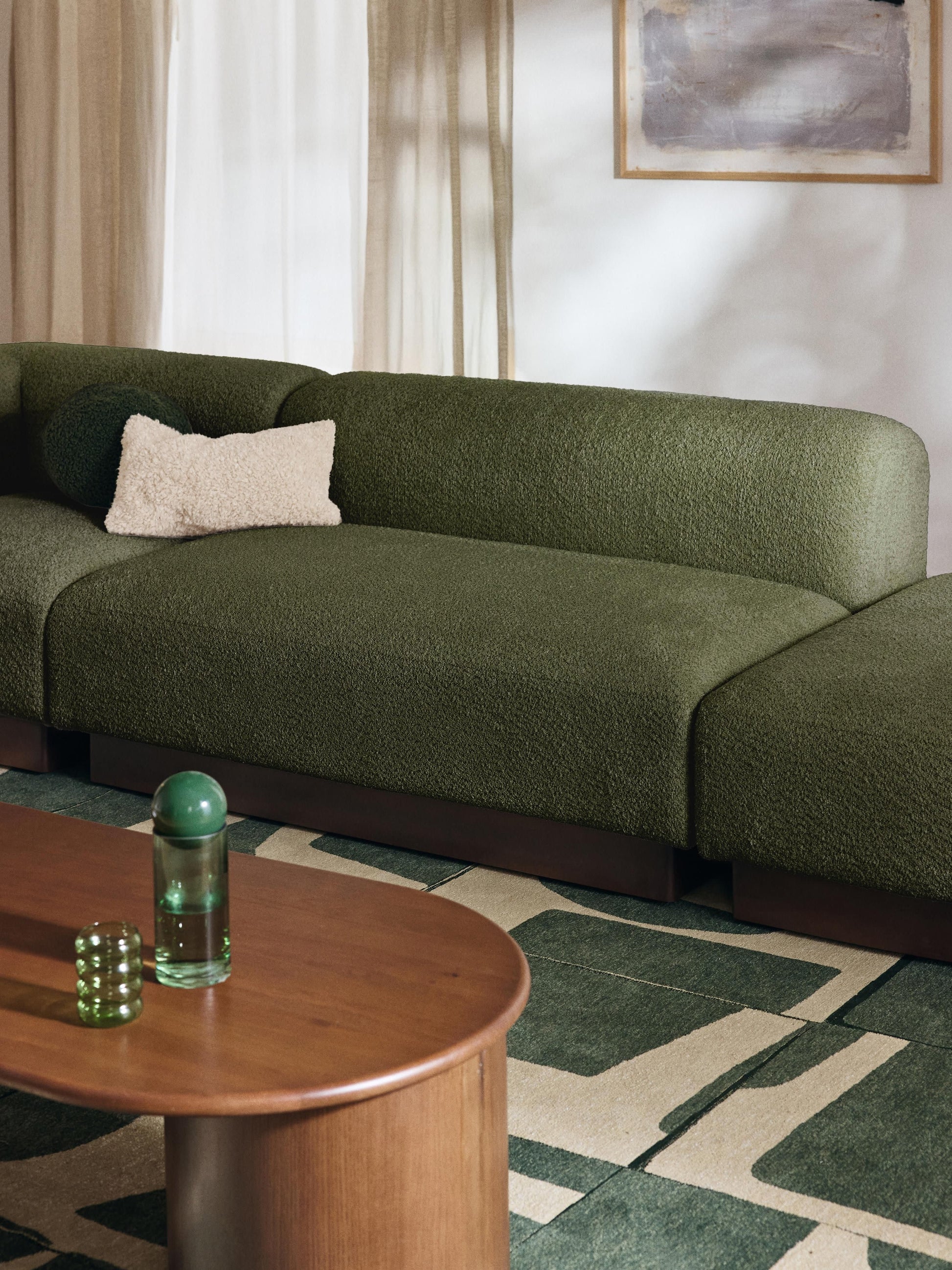 Sofa Natalie (2-Sitzer) aus Teddy-Bouclé