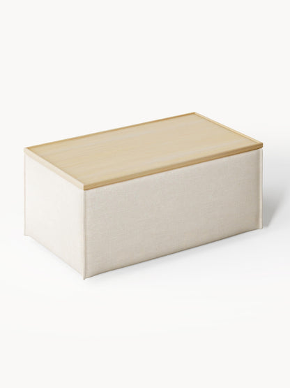 Sofa-Hocker Lennon aus Leinen-Mix mit Stauraum