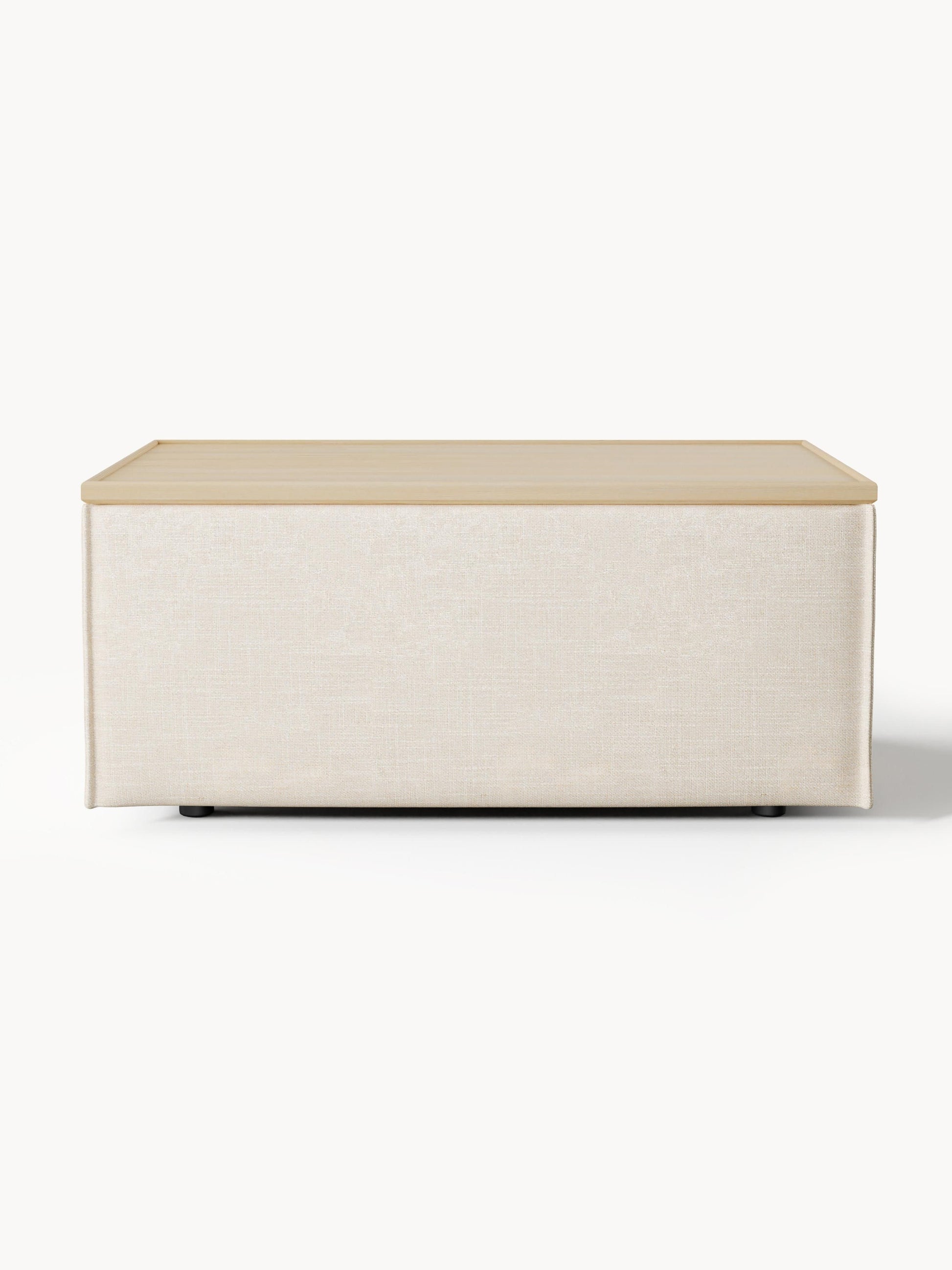 Sofa-Hocker Lennon aus Leinen-Mix mit Stauraum